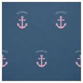 Niedlich Pink Polka Dot Anchor mit Individuelle Na Stoff (Muster)