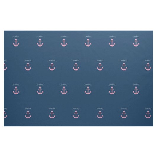 Niedlich Pink Polka Dot Anchor mit Individuelle Na Stoff (Fat Quarter (45,7 x 55,9 cm))