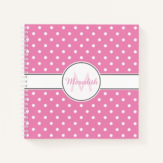 Niedlich-Pink-Polka-Dot-Muster Notizblock (Vorderseite)