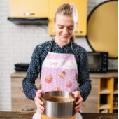 Niedlich Pink Polka Dot Personalisierter Koch Cupc Schürze