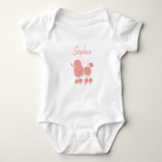 Niedlich Pink Poodle Baby Bodysuit Baby Strampler (Vorderseite)