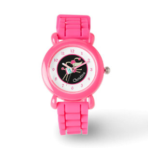 Niedlich Pink Poodle Personalisierte Kinder Armbanduhr