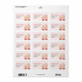 Niedlich Pink Pram Girl Babydusche Adressetiketten (Vorne)