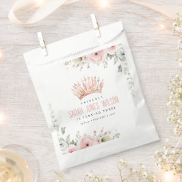 Niedlich Pink Princess Crown Tiara Floral Geburtst Geschenktütchen