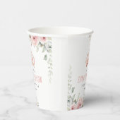 Niedlich Pink Princess Crown Tiara Floral Geburtst Pappbecher (Rechts)