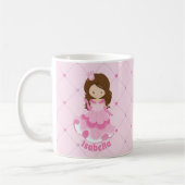 Niedlich Pink Princess Girl Personalisierte Kinder Kaffeetasse (Links)