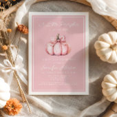 Niedlich Pink Pumpkin Baby Dusche Einladung