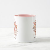 Niedlich Pink Pumpkin Halloween Retro Name Rosa Ta Tasse (Zentrum)