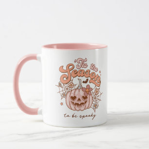 Niedlich Pink Pumpkin Halloween Retro Name Rosa Ta Tasse