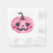 Niedlich Pink Pumpkin Paper Napkin Serviette (Vorderseite)
