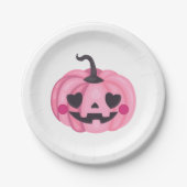 Niedlich Pink Pumpkin Pappteller (Vorderseite)