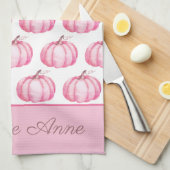 Niedlich Pink Pumpkins Personalisiert Geschirrtuch (Viertel Falte)