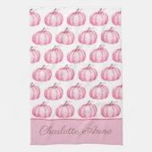 Niedlich Pink Pumpkins Personalisiert Geschirrtuch (Vertikal)