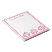 Niedlich Pink Pumpkins Personalisiert Notizblock (angewinkelt)