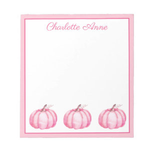 Niedlich Pink Pumpkins Personalisiert Notizblock