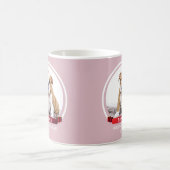 Niedlich Pink Puppy 1. Weihnachtshunde Foto Tasse (Mittel)