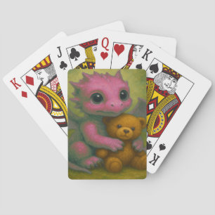 Niedlich Pink Puppy Mit Augen Baby Dragon mit Tedd Spielkarten