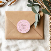 Niedlich Pink Pussy Willow Happy Oaster Runder Aufkleber