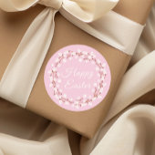 Niedlich Pink Pussy Willow Happy Oaster Runder Aufkleber