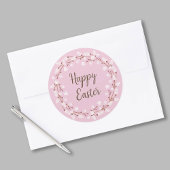 Niedlich Pink Pussy Willow Happy Oaster Runder Aufkleber