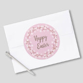 Niedlich Pink Pussy Willow Happy Oaster Runder Aufkleber