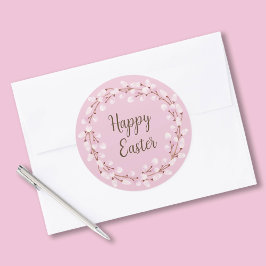 Niedlich Pink Pussy Willow Happy Oaster Runder Aufkleber