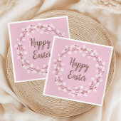 Niedlich Pink Pussy Willow Happy Oaster Serviette