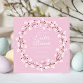 Niedlich Pink Pussy Willow Ostern Brunch Einladung