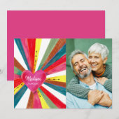 Niedlich Pink Rainbow Foto Feiertagskarte (Vorne/Hinten)