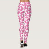 Niedlich Pink Random Skulls Muster Leggings (Rückseite)