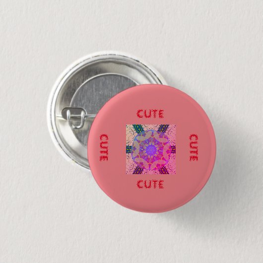 niedlich PINK _RED Button (Vorne & Hinten)