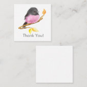 Niedlich Pink Robin Bird Danke Notizkarte Mitteilungskarte (Vorne/Hinten)