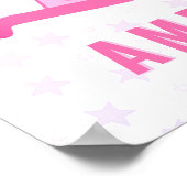Niedlich Pink Rocking Horst Star Kids Name Poster (Ecke)