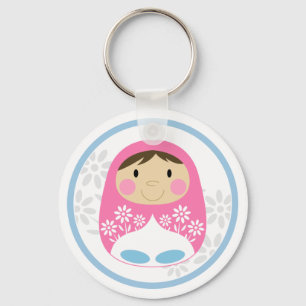 Niedlich Pink Russian Doll Schlüsselanhänger