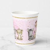Niedlich Pink Safari Animals Kinderdusche Pappbecher (Rechts)