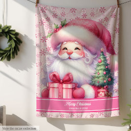 Niedlich Pink Santa Name Blanket Girls Weihnachtsg Sherpadecke