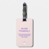 Niedlich Pink Schlafkitschkatze Gepäckanhänger (Rückseite vertikal)