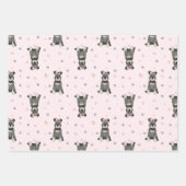Niedlich Pink Schnauzer Geschenkpapier Set (Vorderseite)