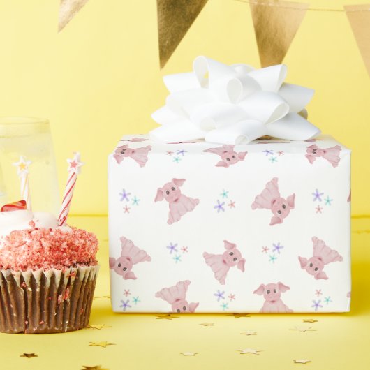 Niedlich Pink Schweine Barnyard Geburtstagskinder Geschenkpapier (Geburtstagsparty)