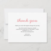 Niedlich Pink Script Foto Baby Ankündigung (Rückseite)