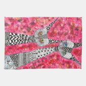 Niedlich Pink Siamese Katze Illustration Küchentuc Geschirrtuch (Horizontal)