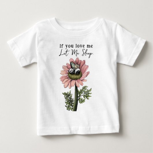 Niedlich Pink Sleeping Panda Bear Fairy Throw Kiss Baby T-shirt (Vorderseite)