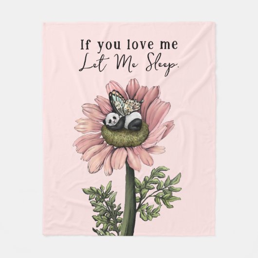 Niedlich Pink Sleeping Panda Bear Fairy Throw Kiss Fleecedecke (Vorderseite)