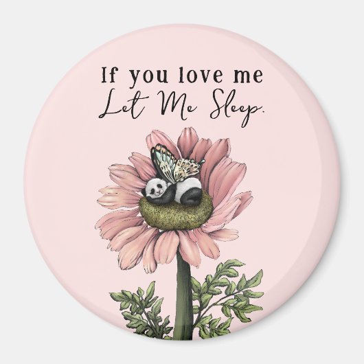 Niedlich Pink Sleeping Panda Bear Fairy Throw Kiss Magnet (Vorne)