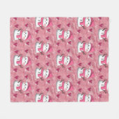 Niedlich Pink Snowman Herz Personalisiert Name Fleecedecke (Vorderseite (Horizontal))