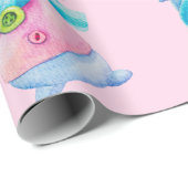 Niedlich Pink Snowman Kinder Weihnachten Geschenkpapier (Rolleneckpunkt)