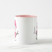 Niedlich Pink Snowman Personalisierter Name Tasse (Zentrum)