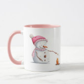 Niedlich Pink Snowman Tasse (Links)