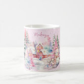 Niedlich Pink Snowman Winter Wonderland Custom Kaffeetasse (Mittel)