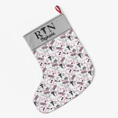 Niedlich-Pink-Stethoscope-Krankenversicherung | Do Großer Weihnachtsstrumpf (Rückseite (Hängend))